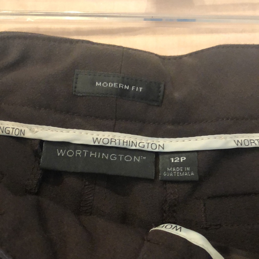 Worthington Modern Fit Capri Dress Pants, 12 Petite, Brown
